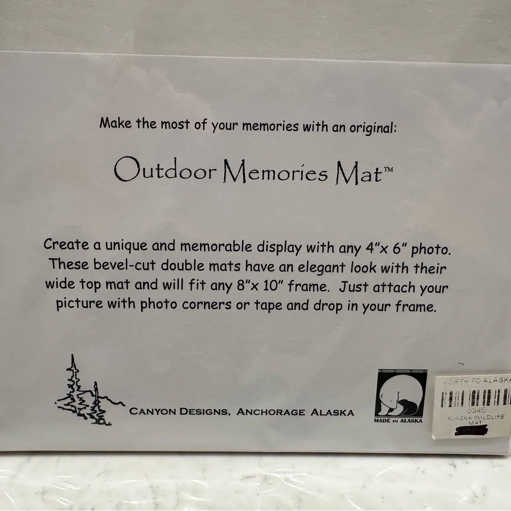 Moose Frame Mat Fits 8x10, 4x6 Photo‎ Vacation Etching Alaska Outdoor USA New